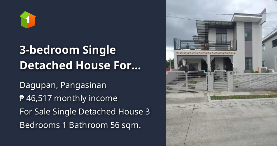 3bedroom Single Detached House For Sale in City [House and