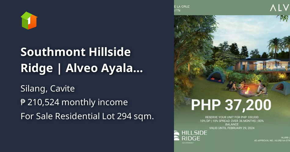 Southmont Hillside Ridge Alveo Ayala Land Preselling Residential