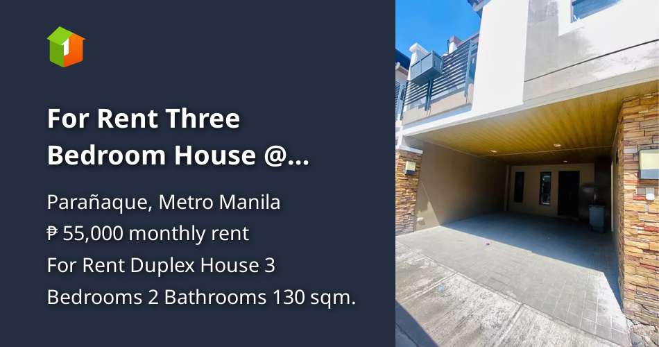 For Rent Three Bedroom House Woodsville Residences Paranaque [House