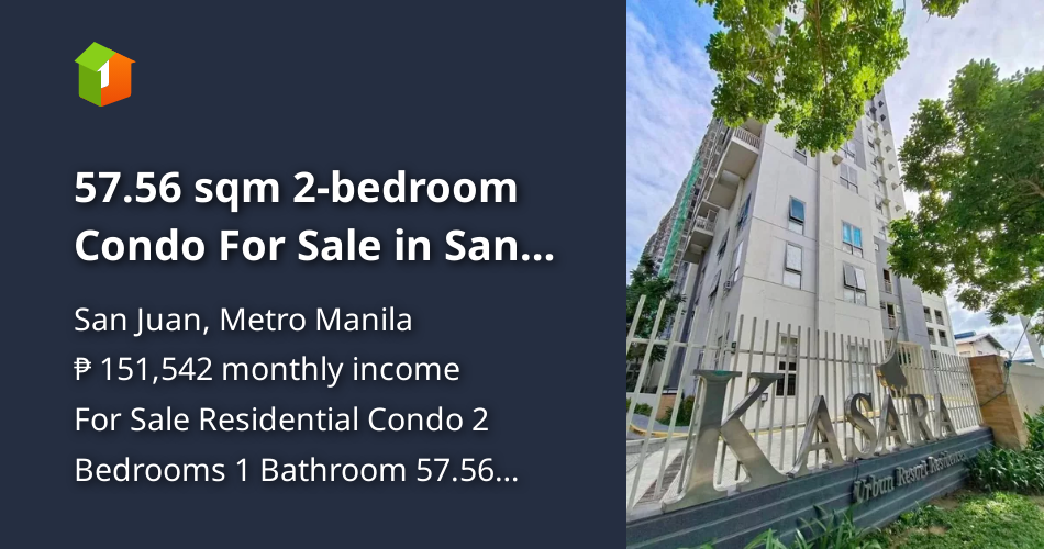 57.56 sqm 2bedroom Condo For Sale in San Juan Metro Manila [Condo 🏙️