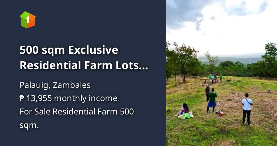 500 sqm Exclusive Residential Farm Lots For Sale in Palauig Zambales