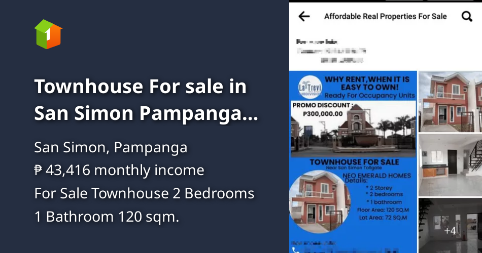 Townhouse For sale in San Simon Pampanga (La TRevi) [House and Lot 🏘️