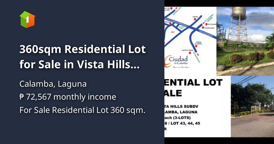 360sqm Residential Lot for Sale in Vista Hills Subdv, Calamba Laguna