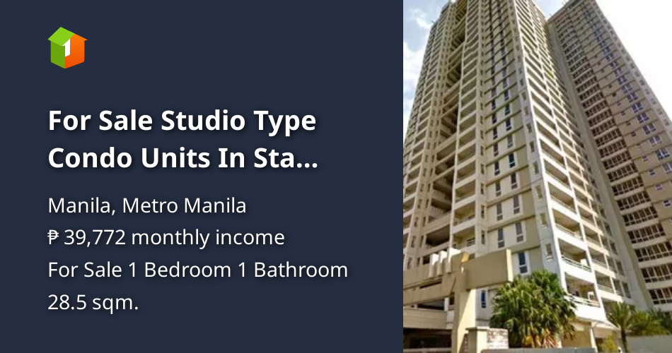 For Sale Studio Type Condo Units In Sta Mesa Manila [Condos 🏙️