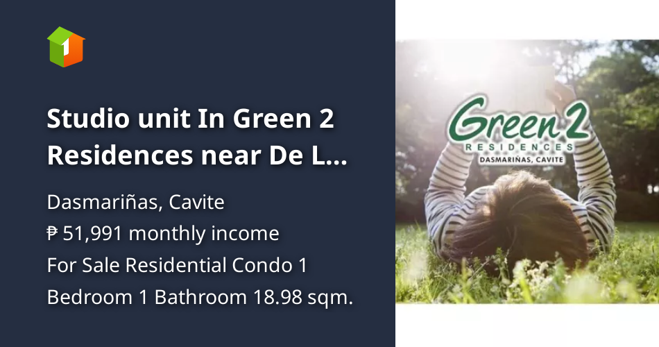 Studio unit In Green 2 Residences near De La Salle University Dasma