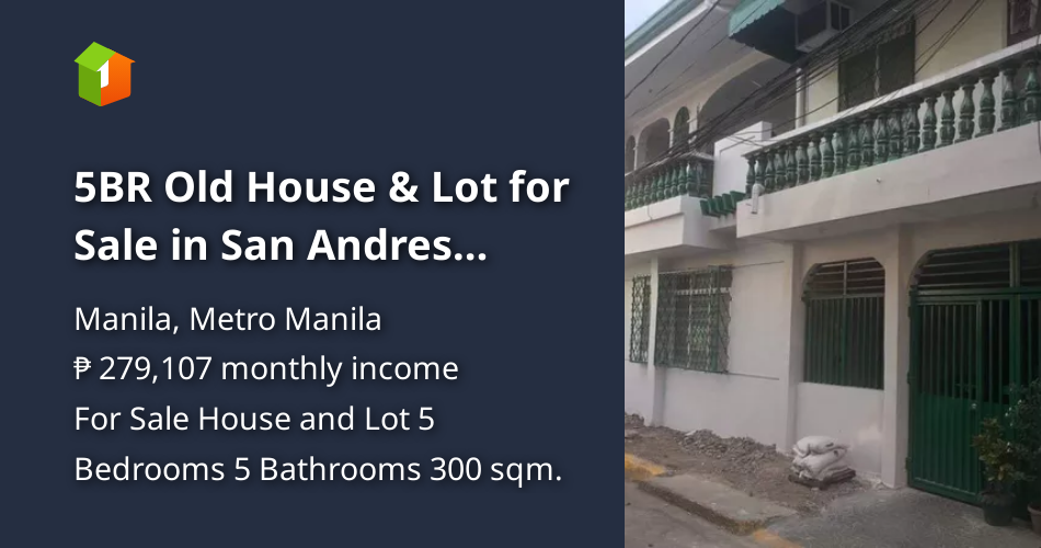 5BR Old House & Lot for Sale in San Andres Bukid Manila [Houses and