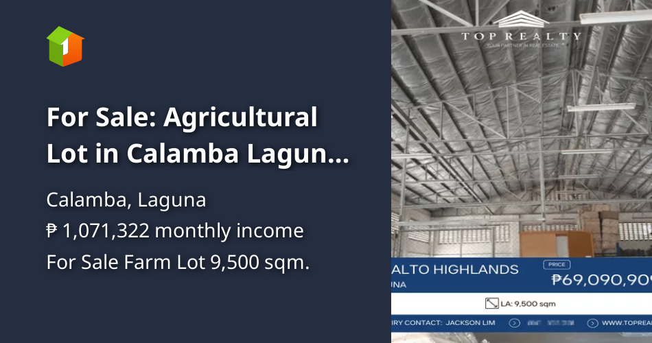 For Sale Agricultural Lot in Calamba Laguna at PaloAlto Highlands