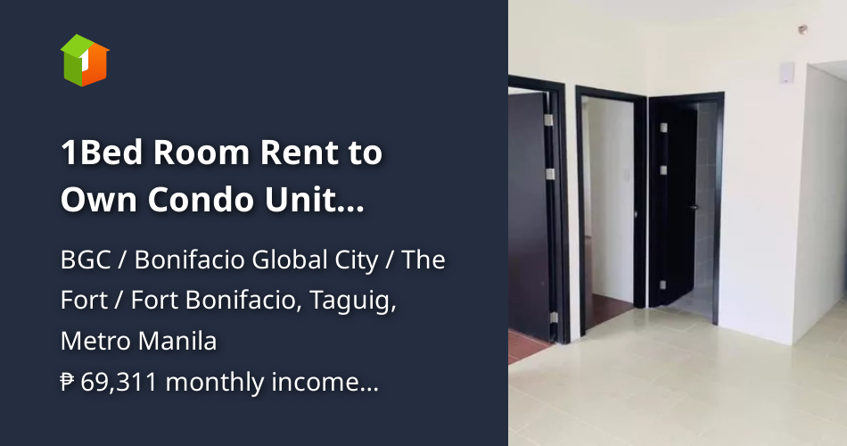 1Bed Room Rent to Own Condo Unit Bonifacio Global City Pasig Manila [Condo 🏙️] (July 2023) in