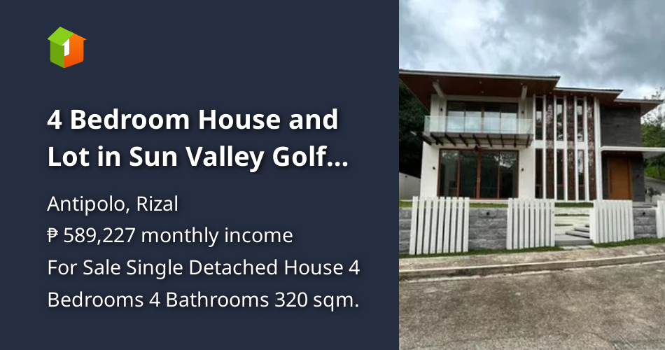 4 Bedroom House and Lot in Sun Valley Golf Antipolo, Rizal For Sale
