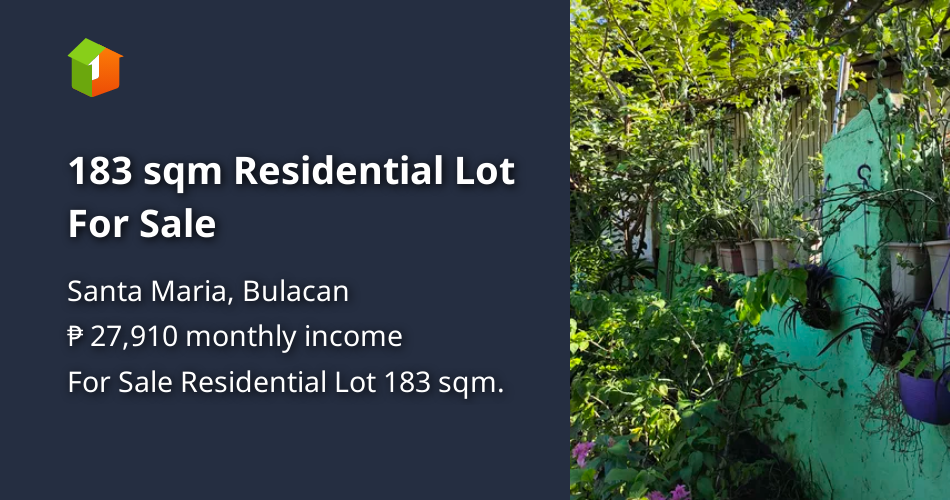 183 sqm Residential Lot For Sale [Lot 🚜] (December 2022) in Santa Maria