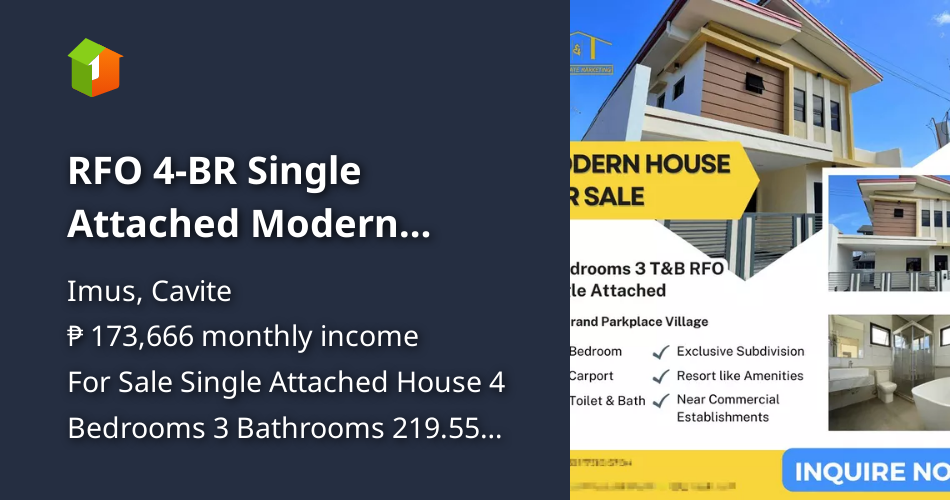 RFO 4BR Single Attached Modern House and Lot For Sale Imus Cavite