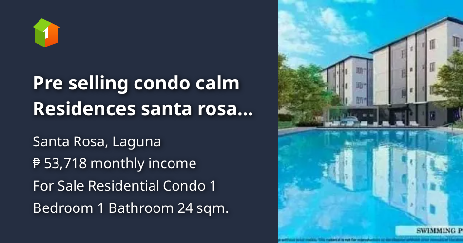 Pre selling condo calm Residences santa rosa laguna [Condo 🏙️] (August