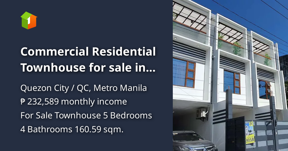 Commercial Residential Townhouse for sale in Project 4 Quezon City