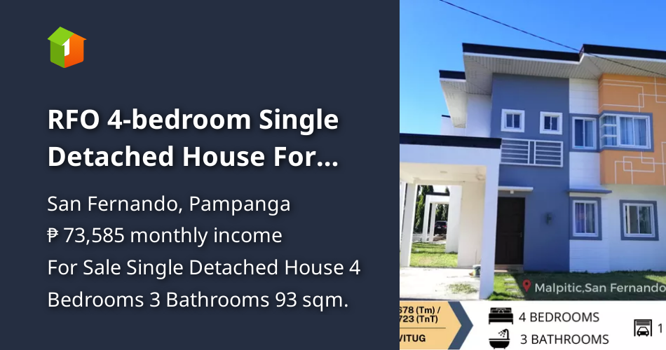 RFO 4bedroom Single Detached House For Sale in San Fernando Pampanga