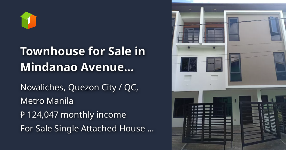 Townhouse for Sale in Mindanao Avenue Novaliches Quezon City [House and