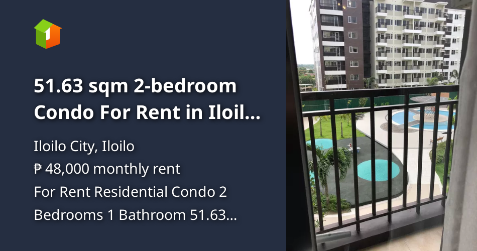 51.63 sqm 2bedroom Condo For Rent in Iloilo City Iloilo [Condo 🏙️