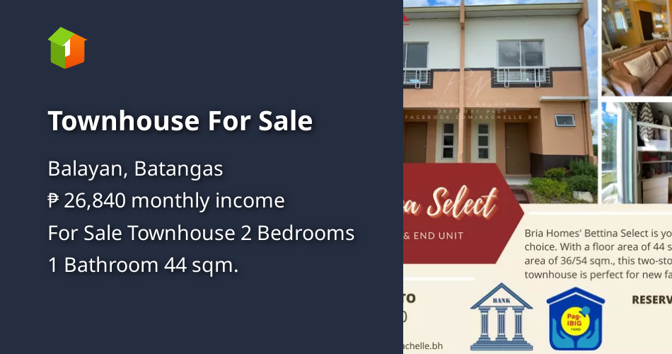 Townhouse For Sale [House and Lot 🏘️] (June 2023) in Balayan, Batangas