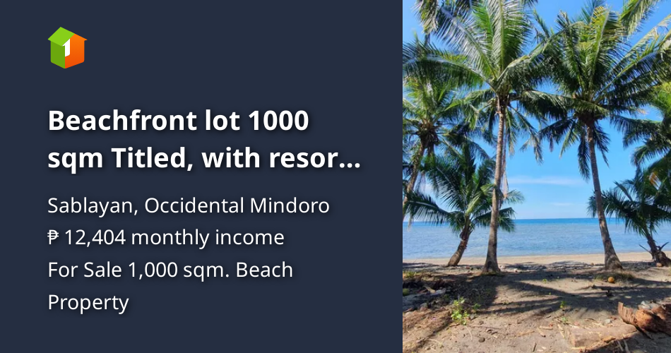 Beachfront lot 1000 sqm Titled, with resorts nearby.lots of coconuts