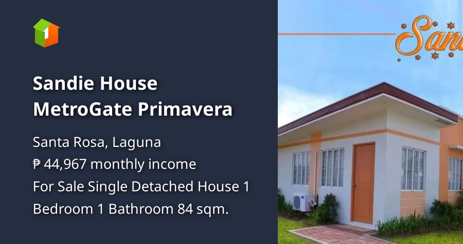 Sandie House MetroGate Primavera [House and Lot 🏘️] (May 2024) in Santa Rosa, Laguna for sale
