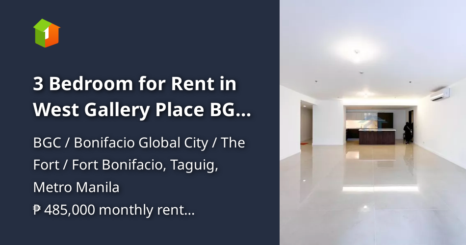 3 Bedroom for Rent in West Gallery Place BGC Condo [Condo 🏙️