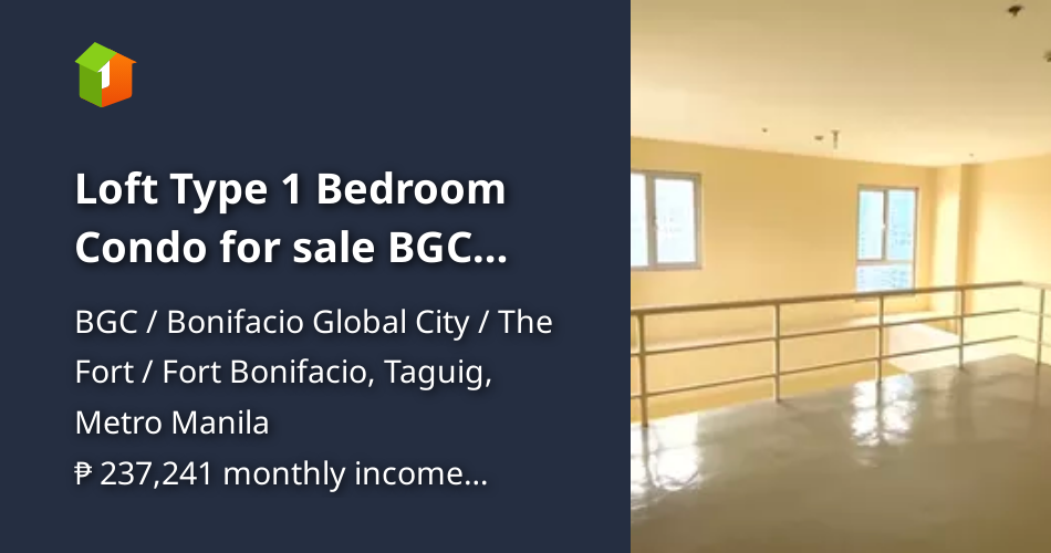 Loft Type 1 Bedroom Condo for sale BGC Taguig Avida Towers Cityflex