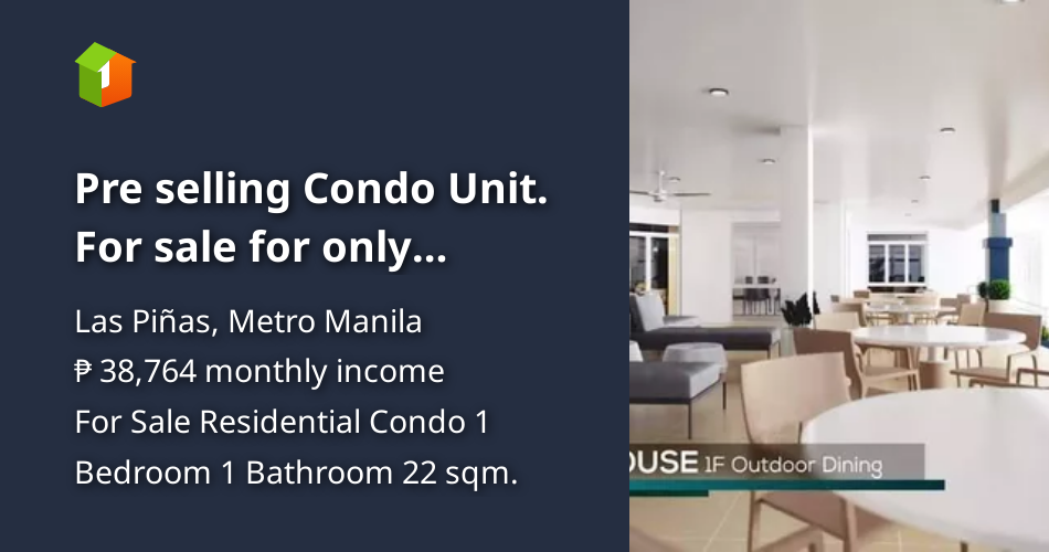 Pre selling Condo Unit. For sale for only 300,000 2025 Turnover [Condo