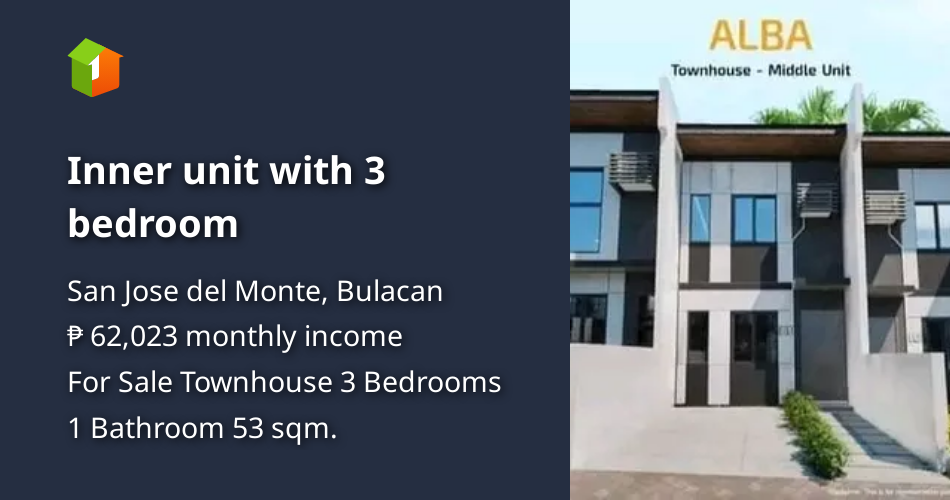Inner unit with 3 bedroom [Houses and Lots 🏘️] (October 2024) in San