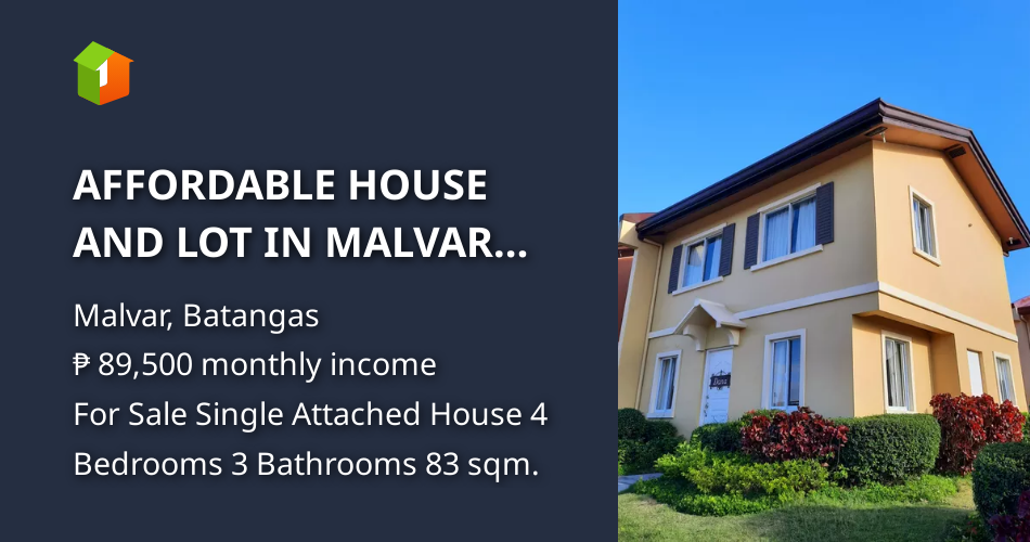 AFFORDABLE HOUSE AND LOT IN MALVAR BATANGAS Dani SF Unit [House and
