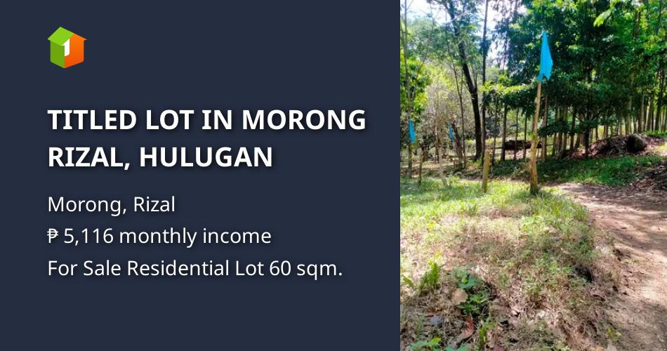 TITLED LOT IN MORONG RIZAL, HULUGAN [Lot 🚜] (April 2024) in Morong