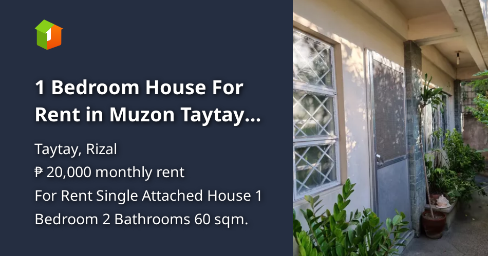 1 Bedroom House For Rent in Muzon Taytay Rizal [House and Lot 🏘️] (June