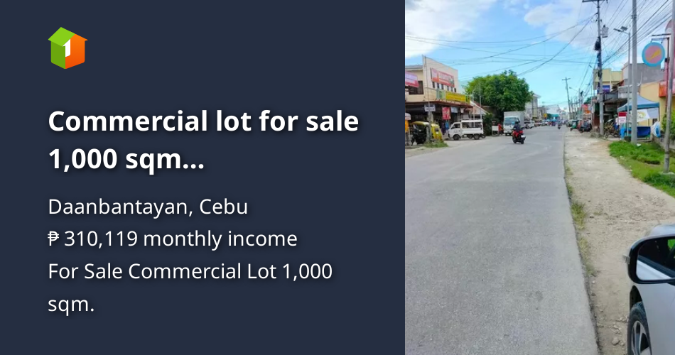 Commercial lot for sale 1,000 sqm Daanbantayan Cebu 20m net [Lot 🚜