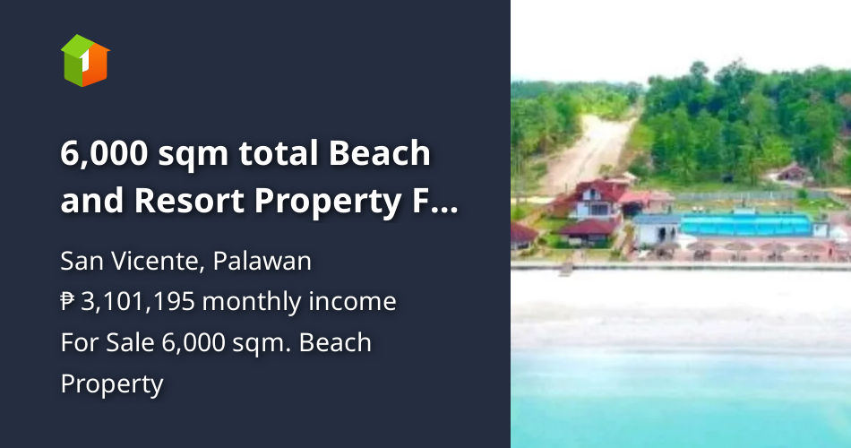 6,000 sqm total Beach and Resort Property For sale in Palawan [Beach