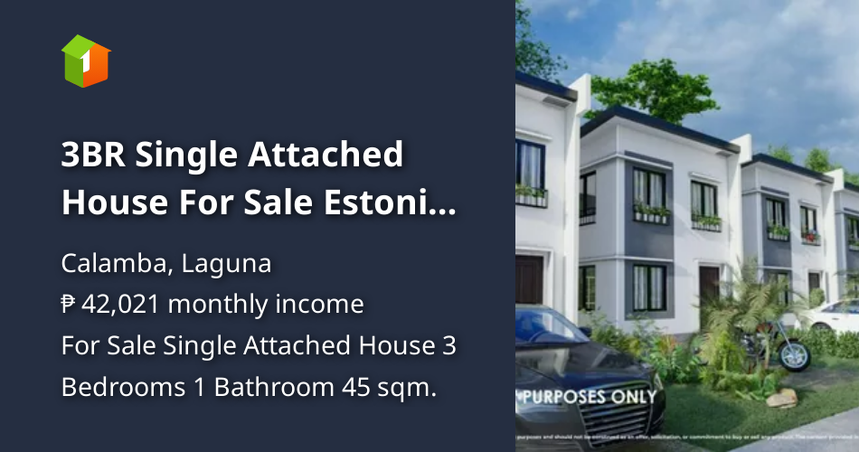 3BR Single Attached House For Sale Estonia Calamba Laguna [House and