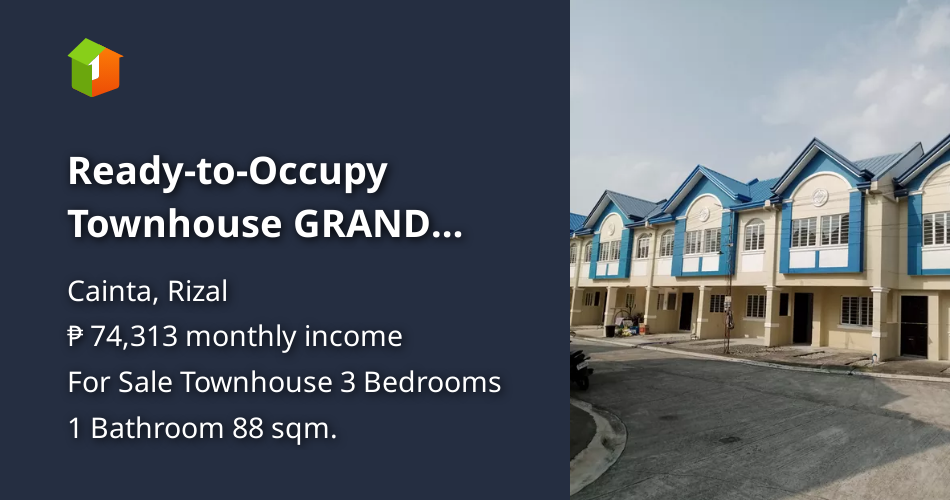 ReadytoOccupy Townhouse GRAND MONACO BELLEVUE Brookside Cainta [House