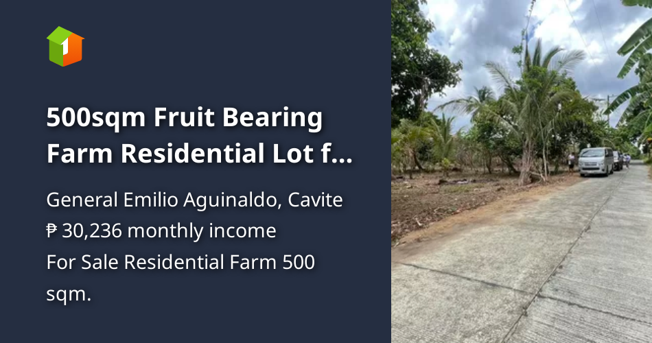 500sqm Fruit Bearing Farm Residential Lot for sale in Bailen Cavite [Lot 🚜] (August 2024) in