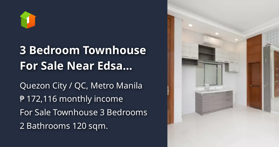 3 Bedroom Townhouse For Sale Near Edsa Munoz Quezon City [House and Lot