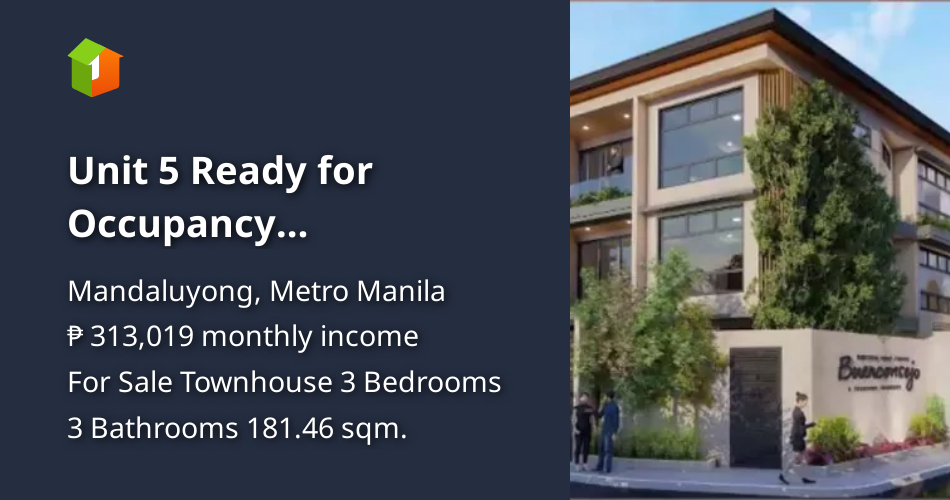 Unit 5 Ready for Occupancy Mandaluyong City Highend House and Lot