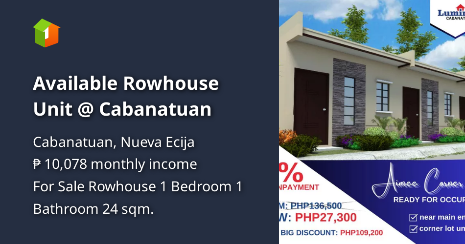 Available Rowhouse Unit Cabanatuan [House and Lot 🏘️] (September 2023