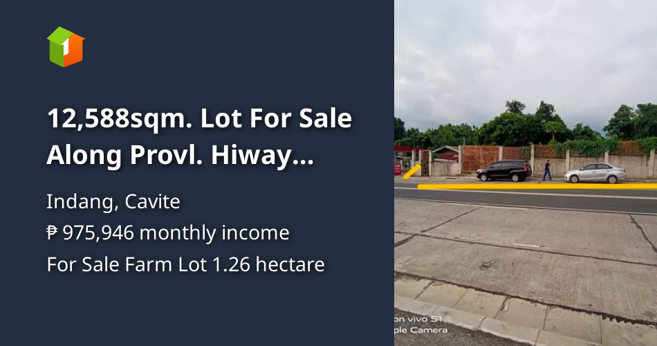 12,588sqm. Lot For Sale Along Provl. Hiway Indang Trece Road [Lot 🚜
