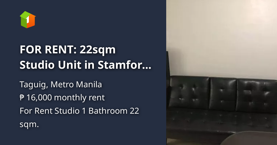 FOR RENT 22sqm Studio Unit in Stamford Executive Residences McKinley