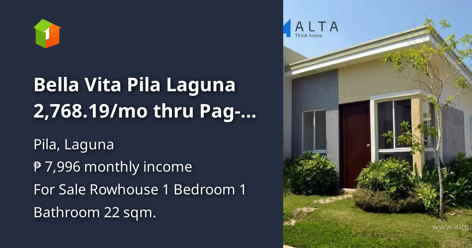 Bella Vita Pila Laguna 2,768.19/mo thru PagIBIG RFO Units available