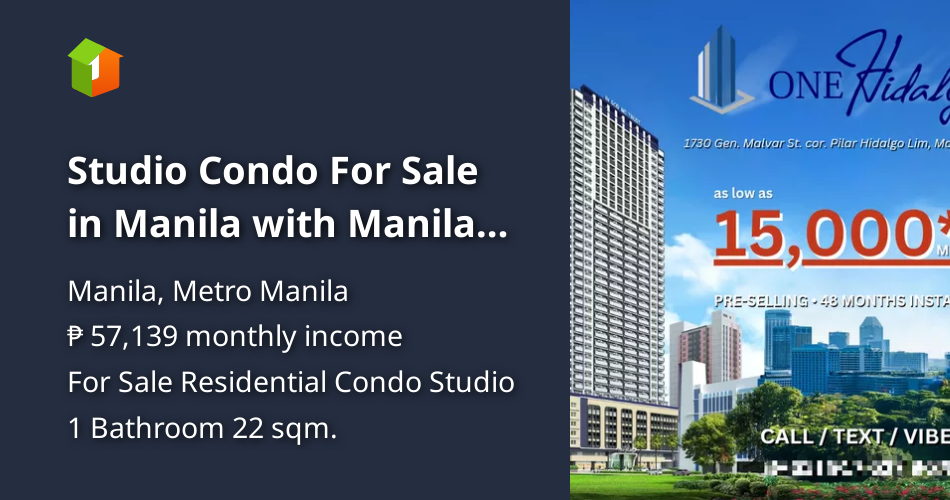 Studio Condo For Sale in Manila with Manila Bay View [Condo 🏙️