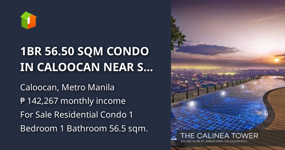 1BR 56.50 SQM CONDO IN CALOOCAN NEAR SM GRAND CENTRAL LRT MONUMENTO