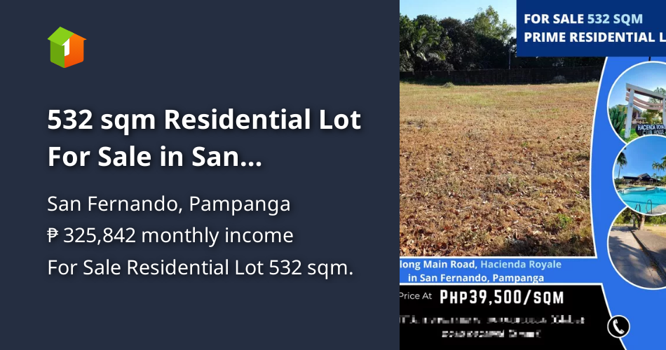 532 sqm Residential Lot For Sale in San Fernando Pampanga [Lot 🚜