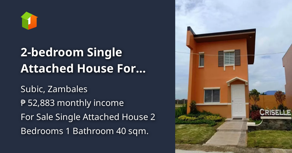 2bedroom Single Attached House For Sale in Camella Subic Zambales