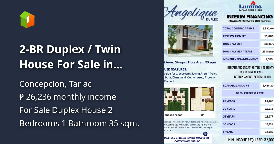 2BR Duplex / Twin House For Sale in Concepcion Tarlac [House and Lot 🏘