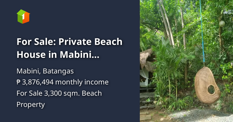 For Sale Private Beach House in Mabini Batangas [Beach Property 🏖️
