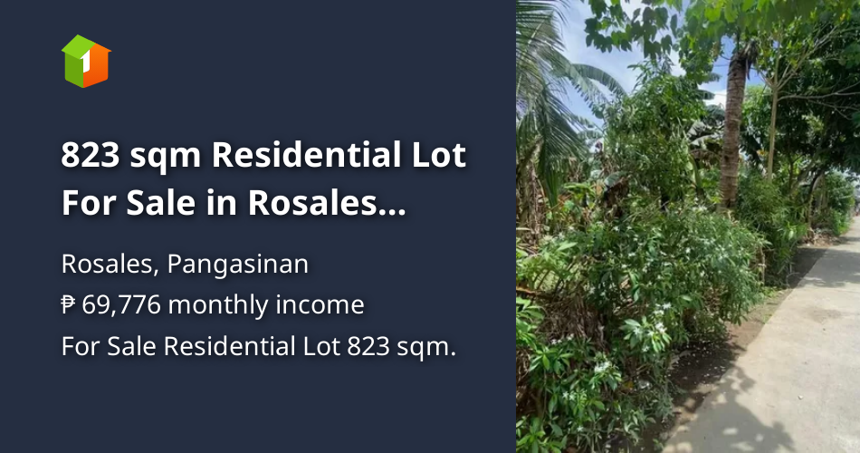 823 sqm Residential Lot For Sale in Rosales Pangasinan [Lot 🚜] (August