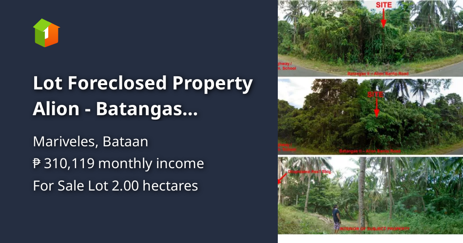 Lot Foreclosed Property Alion Batangas Mariveles, Bataan [Lot 🚜