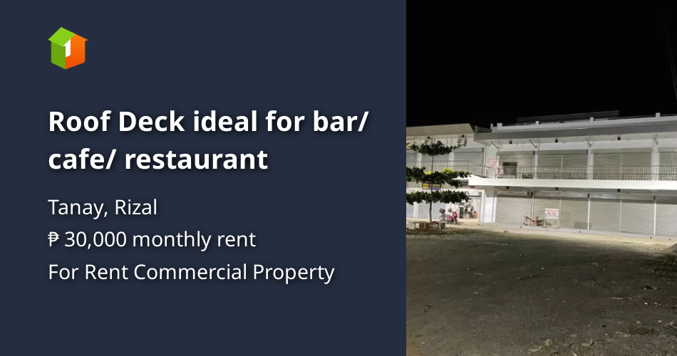 Roof Deck ideal for bar/ cafe/ restaurant Property 🏭] (June
